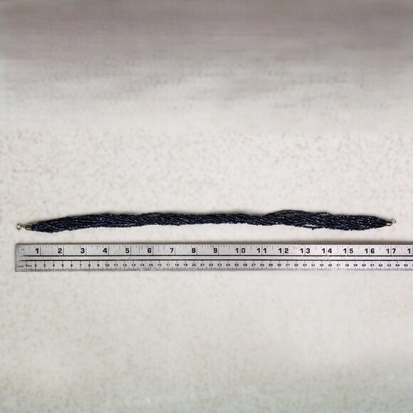 *New Low Price* Multi Strand Beaded Necklace Rainbow Black & Blue - Picture 8 of 9